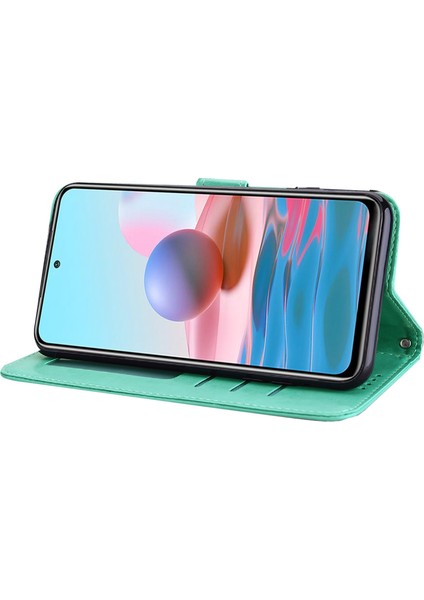 Xiaomi Için Redmi 10A Geyik Ağacı Deseni Baskılı Pu Deri Kapak Manyetik Toka Folio Flip Case Stand-Yeşil (Yurt Dışından) modelleri