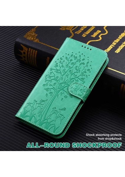 Xiaomi Için Redmi 10A Geyik Ağacı Deseni Baskılı Pu Deri Kapak Manyetik Toka Folio Flip Case Stand-Yeşil (Yurt Dışından) fırsatları
