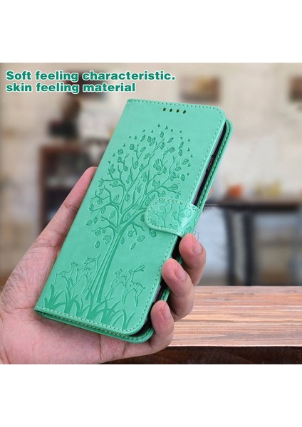 Xiaomi Için Redmi 10A Geyik Ağacı Deseni Baskılı Pu Deri Kapak Manyetik Toka Folio Flip Case Stand-Yeşil (Yurt Dışından) indirimleri