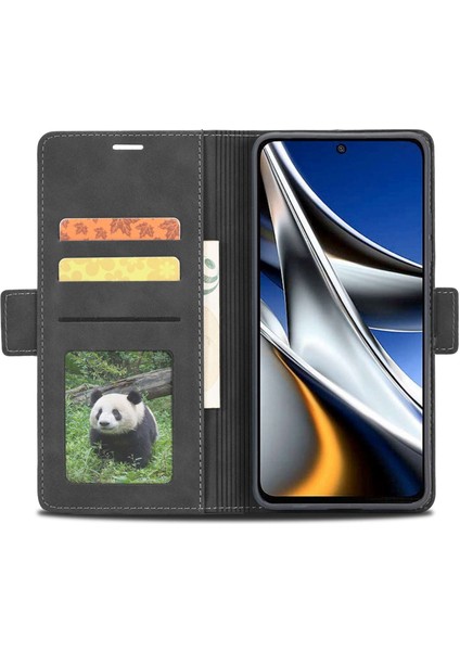 Xiaomi Için Poco M4 Pro 4g Şok Geçirmez Flip Cüzdan Kılıfı Pu Deri Deri Telefon Koruyucu Kapak Stand-Black (Yurt Dışından) fiyatları