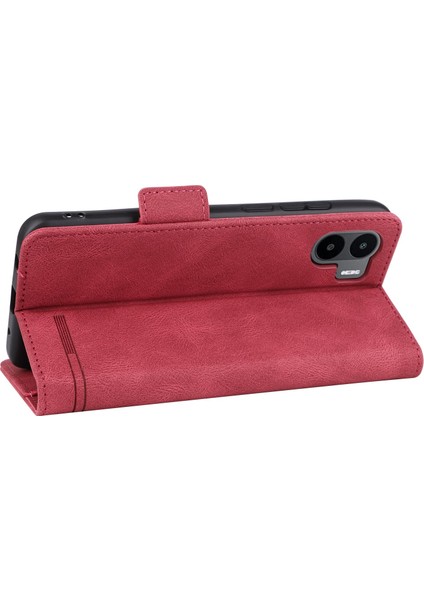 Xiaomi Için Redmi A1 4g/a2 4g Pu Deri Cüzdan Telefon Kılıfı Donanım Dekor Manyetik Kapatma Stand Folio Şok Geçirmez Tam Koruma Kapak-Kırmızı (Yurt Dışından) fırsatları