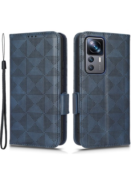 Xiaomi 12T Pro 5g Için Baskılı Üçgen Desen Standı Stand Anti-Çizelge Telefon Kılıfı (Yurt Dışından)