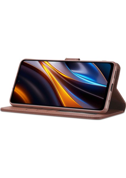 Xiaomi Için Redmi 10 5g/poco M5 4g/m4 5g/redmı Not 11E 5g/redmi 10 Prime+ 5g/11 Prime 5g Telefon Cüzdan Kılıf Pu Deri Deri Stand Manyetik Telefon Kapak-Kahverengi (Yurt Dışından) modelleri