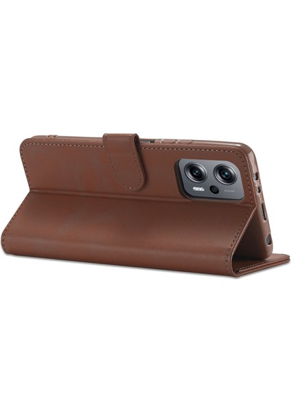 Xiaomi Için Redmi 10 5g/poco M5 4g/m4 5g/redmı Not 11E 5g/redmi 10 Prime+ 5g/11 Prime 5g Telefon Cüzdan Kılıf Pu Deri Deri Stand Manyetik Telefon Kapak-Kahverengi (Yurt Dışından) fırsatları