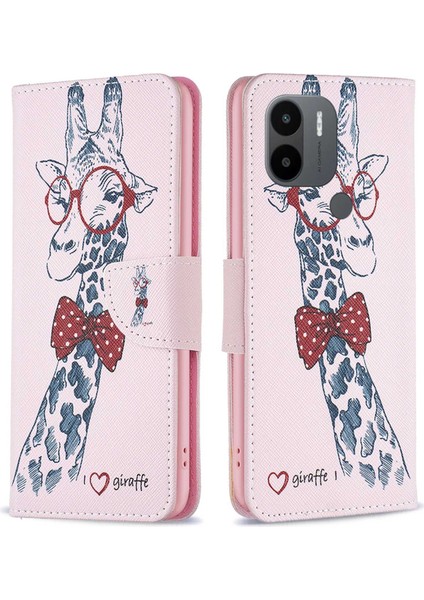 Xiaomi Redmi A1 4g/a2 4g/a1+ 4g/a2+ 4g/poco C50 4g Cüzdan Kılıfı Düşüş Pu Deri Deri Manyetik Kapatma Deseni Flip Stand Telefon Kapağı Gülfe (Yurt Dışından)