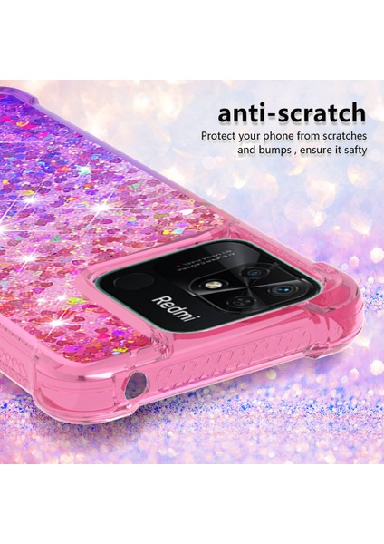 Xiaomi Redmi Için Yb Quicksand 10C Glitter Kasa Gradyan ve Akan Sıvı Yumuşak Tpu Yastık Telefon Kapak-Pembe/mor (Yurt Dışından) fırsatları