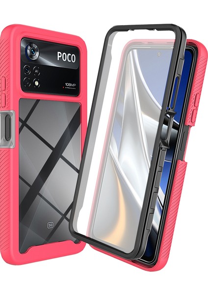 Xiaomi Poco X4 Pro 5g Için Pc+Tpu Hibrit Kılıf, Pet Ekranı Koruyucu-Pink ile Tam Fall Anti Anti-Cratch 3'ü 1 Arada Cep Telefonu Kabuğu Kaplama (Yurt Dışından)