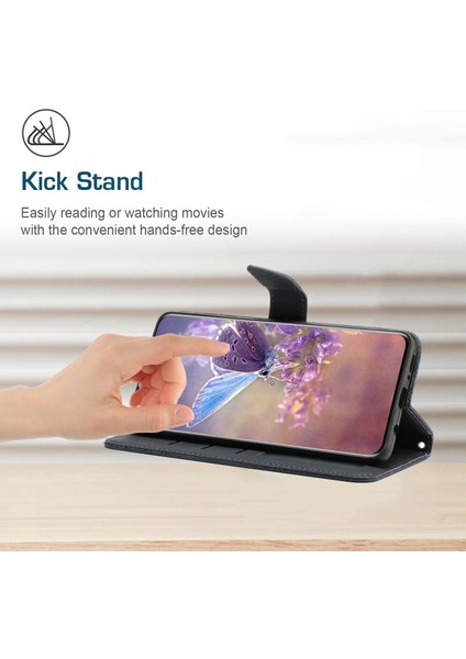 Xiaomi Için Poco F4 Gt/redmı K50 Oyun Cilt Düzenli Duygu Pu Derisi Manyetik Kapatma Kılıfı Baskılı Kelebek Çiçekleri Cüzdan Flip Stand Kapağı Bilek Kayış-Black (Yurt Dışından)