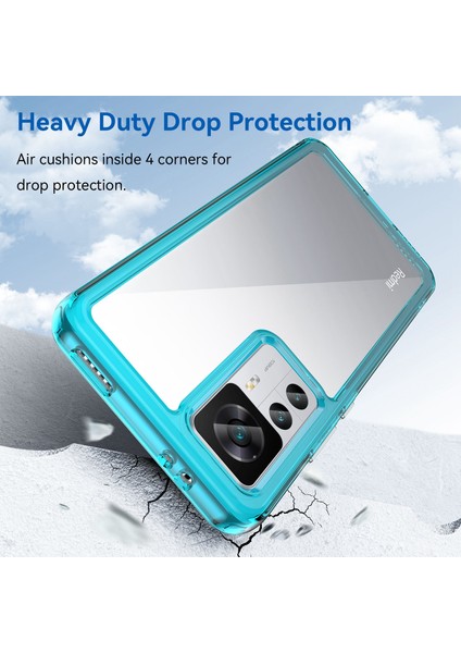 Xiaomi 12T 5g Telefon Kasası Için, Düşme Geçirmez Cep Telefonu Kabuğu Tpu Tampon+Akrilik Geri Koruyucu Kapak-Şeffaf Mavi (Yurt Dışından) fiyatları