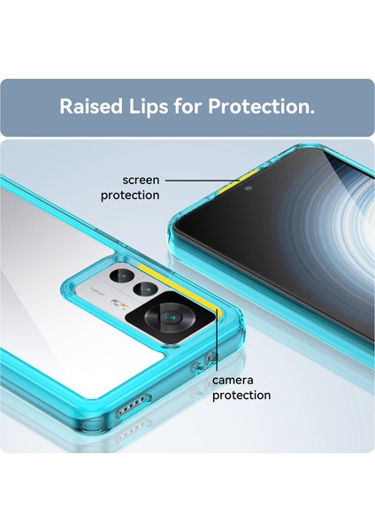 Xiaomi 12T 5g Telefon Kasası Için, Düşme Geçirmez Cep Telefonu Kabuğu Tpu Tampon+Akrilik Geri Koruyucu Kapak-Şeffaf Mavi (Yurt Dışından) indirimleri