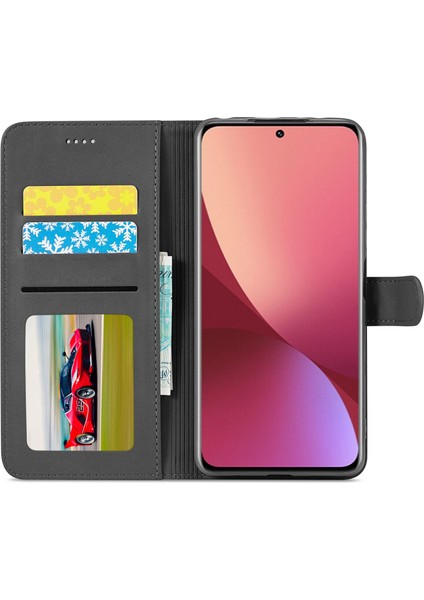Xiaomi Için 12 Lite Pu Deri Cüzdan Kasası Şok Emici Standı Koruyucu Telefon Kapak-Siyah (Yurt Dışından) fiyatları