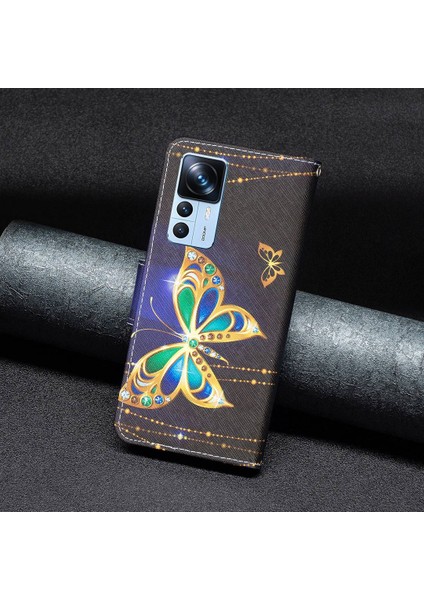 Xiaomi 12T 5g/redmi K50 Ultra 5G/12T Pro 5g Manyetik Flip Pu Pu Deri Eller Serbest Stant Basılı Desen Telefon Kapak-Yahudi Kelebek (Yurt Dışından) indirimleri