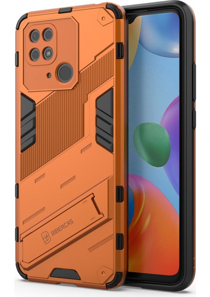 Xiaomi Redmi Için 10C Kickstand Telefon Kasası Sert Pc Yumuşak Tpu Sert Çift Katman Koruması Telefon Kapak-Yay (Yurt Dışından)