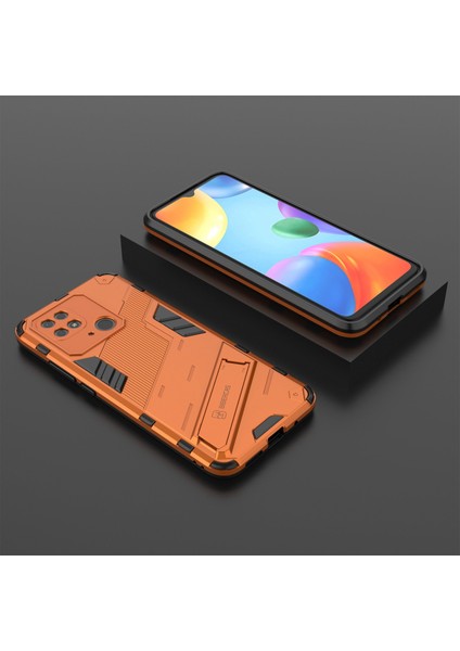 Xiaomi Redmi Için 10C Kickstand Telefon Kasası Sert Pc Yumuşak Tpu Sert Çift Katman Koruması Telefon Kapak-Yay (Yurt Dışından)