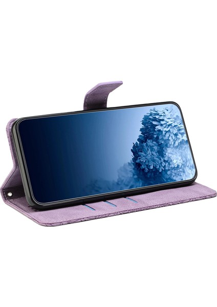 Xiaomi Redmi Için 10C Her Şey Dahil Koruma Telefon Kılıfı Pu Deri Mandala Çiçek Baskılı Stand Özellik Telefon Cüzdan Tarzı Kapak Morası (Yurt Dışından)