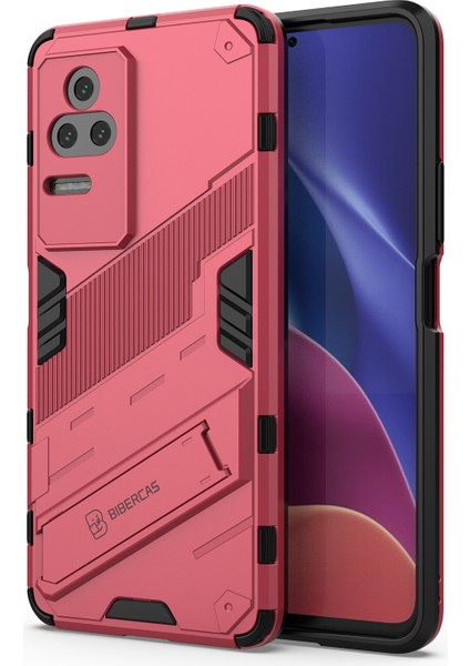 Xiaomi Için Poco F4 5g/redmi K40S 5g Gizli Kickstand Tasarım Sabit Pc+Yumuşak Tpu Hibrid Telefon Kılıfı Kabuk Rose (Yurt Dışından)