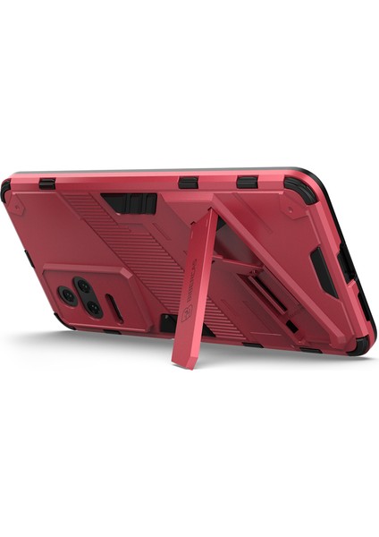 Xiaomi Için Poco F4 5g/redmi K40S 5g Gizli Kickstand Tasarım Sabit Pc+Yumuşak Tpu Hibrid Telefon Kılıfı Kabuk Rose (Yurt Dışından)