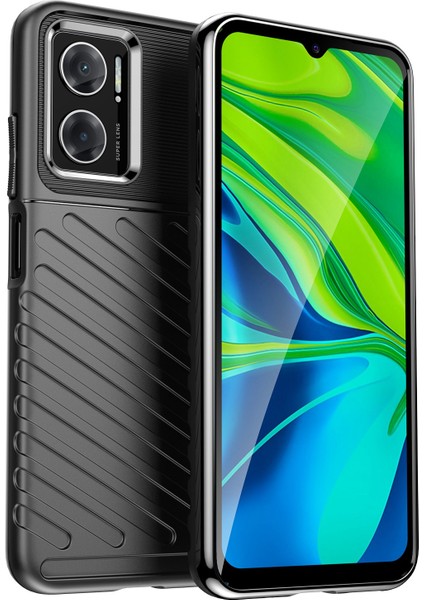 Xiaomi Için Redmi Note 11E 5g/redmi 10 5g/10 Prime+ 5g Thunder Serisi Dükmekli Doku Esnek Tpu Kılıf Kalınlaştırılmış Damla Geçirmez Cep Telefonu Kapak Black (Yurt Dışından)
