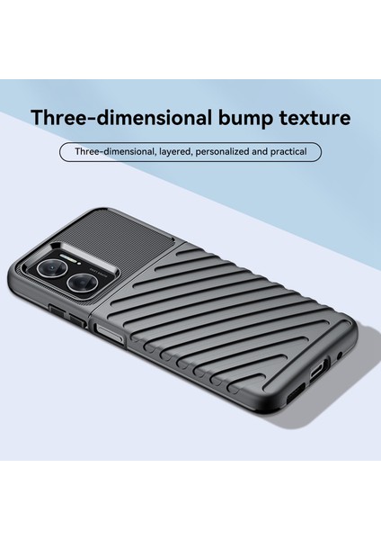Xiaomi Için Redmi Note 11E 5g/redmi 10 5g/10 Prime+ 5g Thunder Serisi Dükmekli Doku Esnek Tpu Kılıf Kalınlaştırılmış Damla Geçirmez Cep Telefonu Kapak Black (Yurt Dışından)