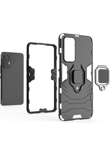 Xiaomi 12 Lite 5g Için Ring Tutucu Kickstand Telefon Kılıfı, Şok Geçirmez Anti-Drop Yumuşak Tpu+Sert Pc Kabuk-Mavi (Yurt Dışından) fiyatları
