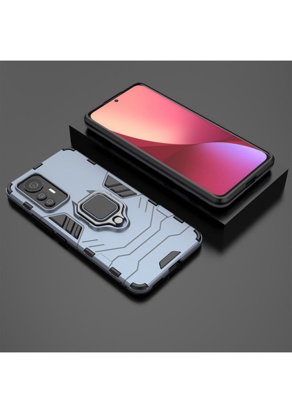 Xiaomi 12 Lite 5g Için Ring Tutucu Kickstand Telefon Kılıfı, Şok Geçirmez Anti-Drop Yumuşak Tpu+Sert Pc Kabuk-Mavi (Yurt Dışından) indirimleri