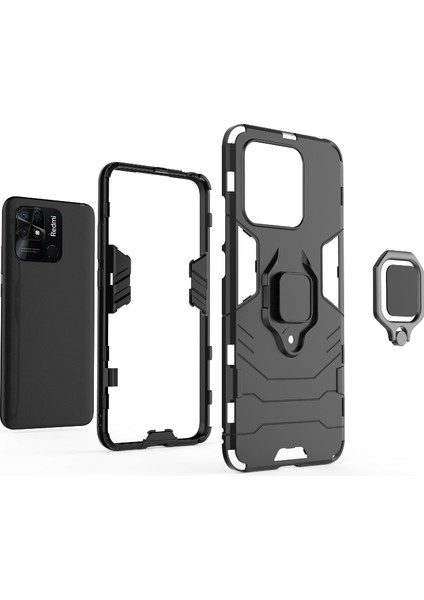 Xiaomi Redmi 10C Için Ring Tutucu Kickstand Telefon Kılıfı, Yumuşak Tpu+Sabit Pc Damla Geçirmez Koruyucu Kapak-Kırmızı (Yurt Dışından) fiyatları