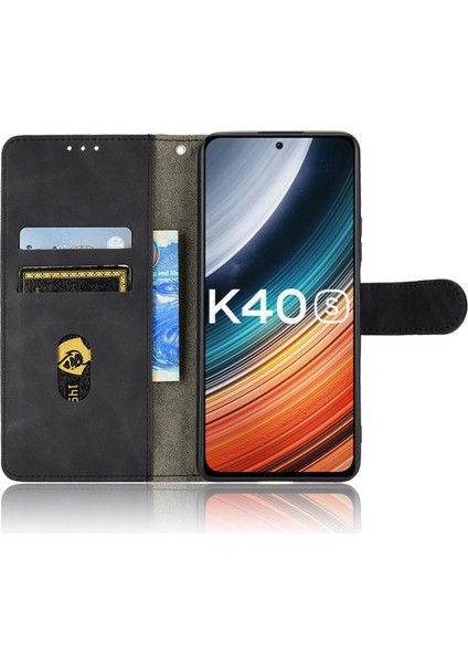 Xiaomi Için Poco F4 5g/redmi K40S 5g Stand Stand Pu Deri Kılıf Cilt Touch Hissed Folio Flip Flip Koruyucu Kapak Strap-Black (Yurt Dışından) fırsatları