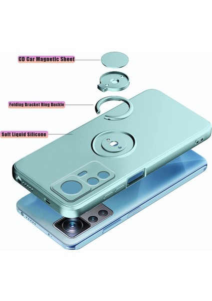 Xiaomi 12T Pro 5g Yüzük Kickstand Telefon Kasası Sıvı Silikon Koruyucu Telefon Kapağı Kradard-Red ile (Yurt Dışından) indirimleri