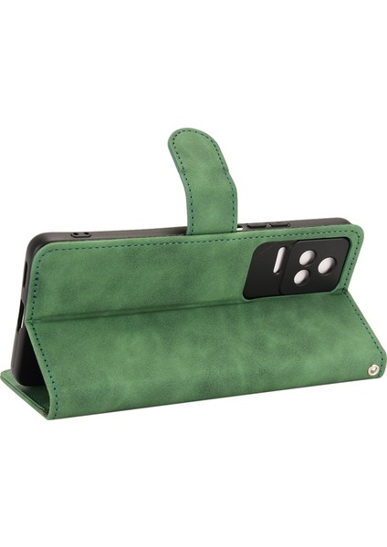 Xiaomi Için Poco F4 5g/redmi K40S 5g Stand Stant Cüzdan Pu Deri Kılıf Cilt Touch Hissed Folio Flip Flip Koruyucu Kapak Strap-Green (Yurt Dışından) indirimleri
