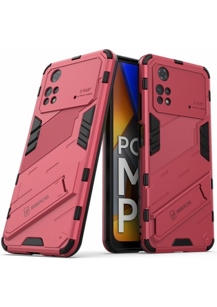 Xiaomi Için Poco M4 Pro 4g Kickstand Tasarım Koruyucu Kapak Yumuşak Tpu Sert Pc Şok Geçirmez Telefon Vaka-Rose (Yurt Dışından) modelleri