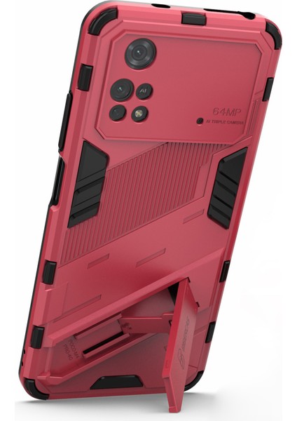 Xiaomi Için Poco M4 Pro 4g Kickstand Tasarım Koruyucu Kapak Yumuşak Tpu Sert Pc Şok Geçirmez Telefon Vaka-Rose (Yurt Dışından) fırsatları
