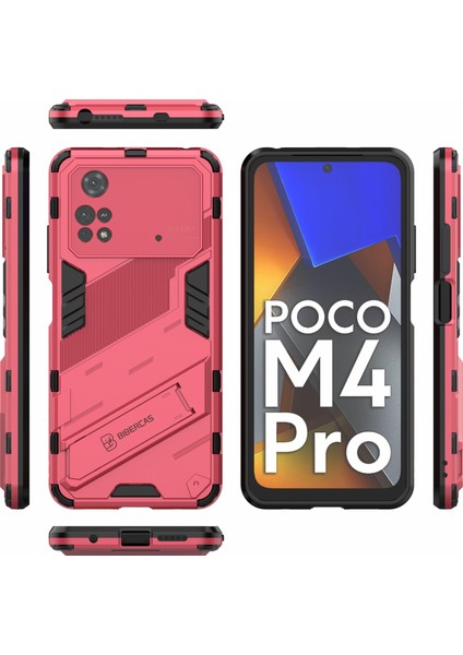 Xiaomi Için Poco M4 Pro 4g Kickstand Tasarım Koruyucu Kapak Yumuşak Tpu Sert Pc Şok Geçirmez Telefon Vaka-Rose (Yurt Dışından) indirimleri