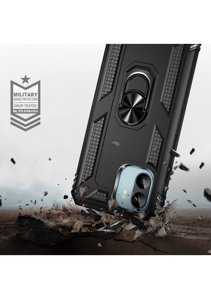 Xiaomi Redmi A1 4g/a2 4g Askeri Derece Drop Anti-Drop Pc+Tpu Koruyucu Kapak Ring Kickstand-Black (Yurt Dışından) fiyatları