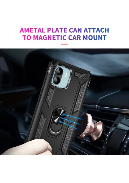 Xiaomi Redmi A1 4g/a2 4g Askeri Derece Drop Anti-Drop Pc+Tpu Koruyucu Kapak Ring Kickstand-Black (Yurt Dışından) indirimleri