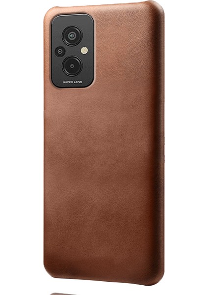Xiaomi Redmi Için 11 Prime 4g Buzağı Dokulu Pu Deri Kaplamalı Pc Koruyucu Kapak Şok Geçirmez Telefon Geri Brown (Yurt Dışından)