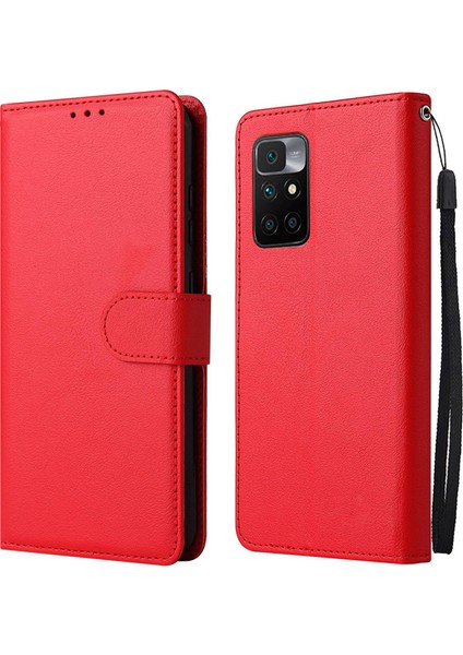 Xiaomi Için Stand Kapağı Redmi 10 5g/redmi 10 Prime+ 5g/redmi Not 11E 5g, Folio Flip Pu Deri Cüzdan Cep Telefon Kılıfı Krader-Red ile (Yurt Dışından)