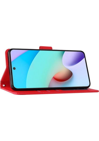 Xiaomi Için Stand Kapağı Redmi 10 5g/redmi 10 Prime+ 5g/redmi Not 11E 5g, Folio Flip Pu Deri Cüzdan Cep Telefon Kılıfı Krader-Red ile (Yurt Dışından) modelleri