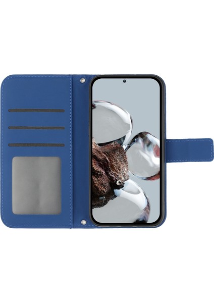 Xiaomi 12T 5G/12T Pro 5g/redmi K50 Ultra 5g HT04 Baskılı Ayçiçeği Flip Cüzdan Kapağı Cilt Pu Deri Deri Stand Manyetik Şok Geçirmez Folyo Folio Telefon Kılıfı Omuz Kayış-Dark Mavi (Yurt Dışından) fırsatları