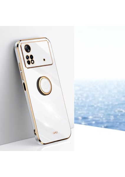 Xiaomi Poco X4 Pro 5g Için Xinli Elektrapılaşma Telefon Kılıfı, Kickstand-White ile Esnek Tpu Arka Kapak (Yurt Dışından) indirimleri