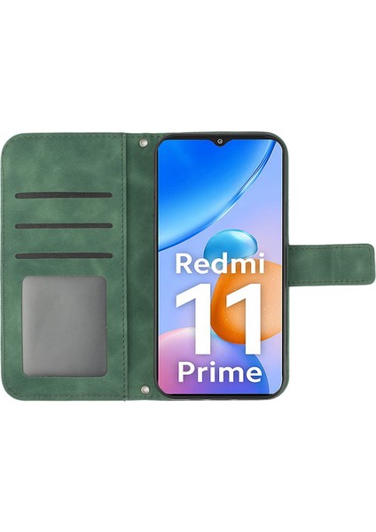 Xiaomi Redmi Için 11 Prime 4g HT04 Ayçiçeği Baskılı Flip Shell, Pu Deri Cüzdan Kılıfı Stand Stand Fonksiyon Cilt-Douch Koruyucu Telefon Kapağı Omuz Askısı-Dark Yeşil (Yurt Dışından) modelleri