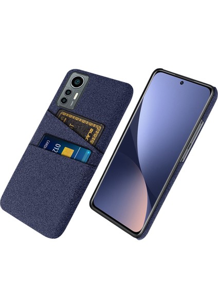 Xiaomi Için 12 Lite 5g Ultra Ince Kumaş Doku Çift Kart Yuvası ile Çizgiye Dayanıklı Telefon Kılıfı Giyim Dayanıklı Telefon Kabuk Mavisi (Yurt Dışından)