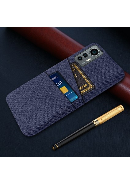 Xiaomi Için 12 Lite 5g Ultra Ince Kumaş Doku Çift Kart Yuvası ile Çizgiye Dayanıklı Telefon Kılıfı Giyim Dayanıklı Telefon Kabuk Mavisi (Yurt Dışından) indirimleri