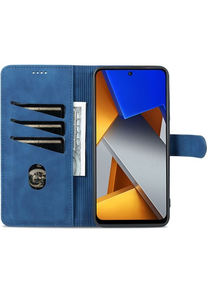 Xiaomi Poco X4 Pro 5g Pu Deri Cüzdan Flip Case Şok Geçirmez Tpu Iç Kabuk Folio Stand View Bookstyle Cover-Blue (Yurt Dışından) fiyatları