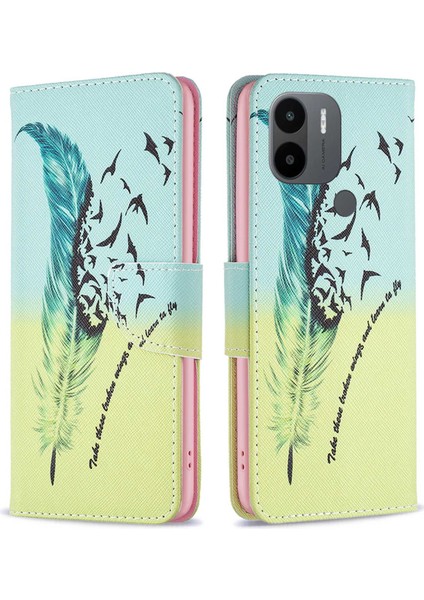 Xiaomi Için Redmi A1 4g/a2 4g/a1+ 4g/a2+ 4g/poco C50 4g Cüzdan Kılıfı Düşüş Kanıtı Pu Deri Manyetik Kapatma Desen Desen Flip Stand Telefon Kapak Kartavat (Yurt Dışından)