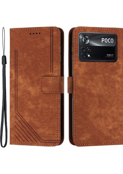 Xiaomi Için Poco X4 Pro 5g Cilt-Touch Telefon Stand Pu Deri Diziler Baskılı Cüzdan Kapak Kılıfı (Yurt Dışından)