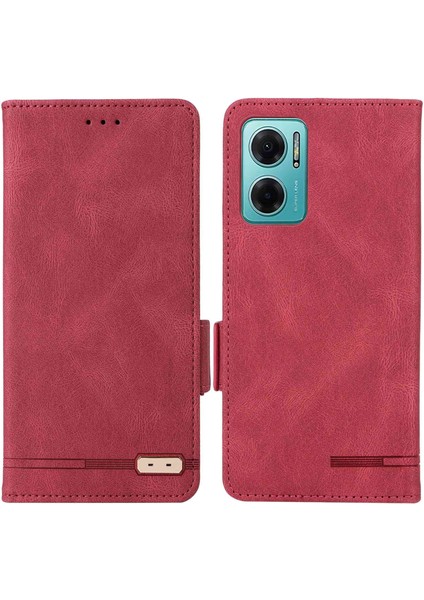 Xiaomi Için Redmi 10 5g/redmi 10 Prime+ 5g/redmi Not 11E 5g Donanım Dekoru Deri Telefon Kılıfı Çift Manyetik Toka Koruyucu Stand Flip Cüzdan Kapak Çizgisi (Yurt Dışından)