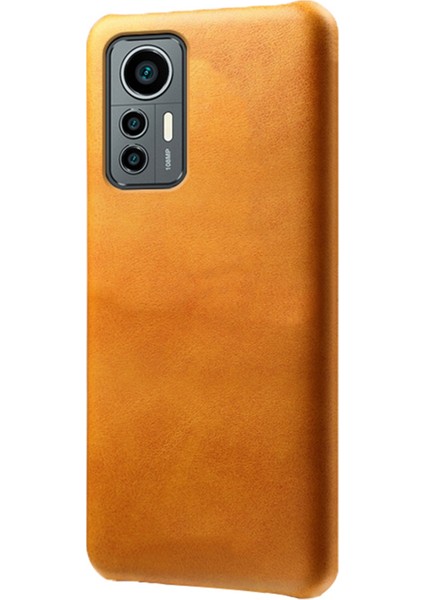 Xiaomi Için 12 Lite 5g Giyim Dayanıklı Buzağı Dokulu Pu Deri Kaplama Sabit Pc Anti-Drop Cep Telefon Kılıfı Kapak-Orange (Yurt Dışından)