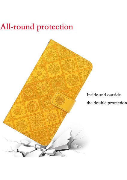 Xiaomi 12T 5G/12T Pro 5g/redmi K50 Ultra 5g Mıknatıs Toka Etnik Baskıda Baskı Cüzdan Eller Seçme Deri Kılıf Strap-Sarı (Yurt Dışından) indirimleri