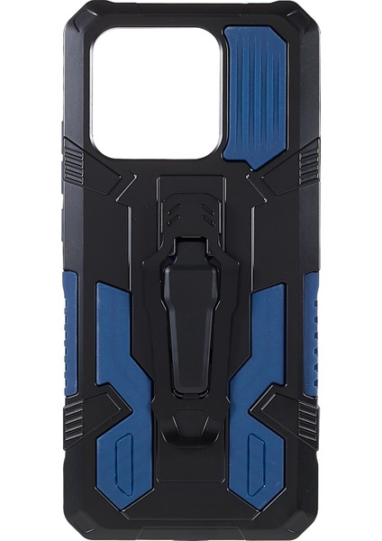 Xiaomi Redmi Için Mechwarrior Projesi 10C Fall Anti-Fall Giyim Dirençli Yumuşak Tpu Sabit Pc Sert Zırh Vaka Kabuğu Arka Klip Kickstand-Blue (Yurt Dışından)