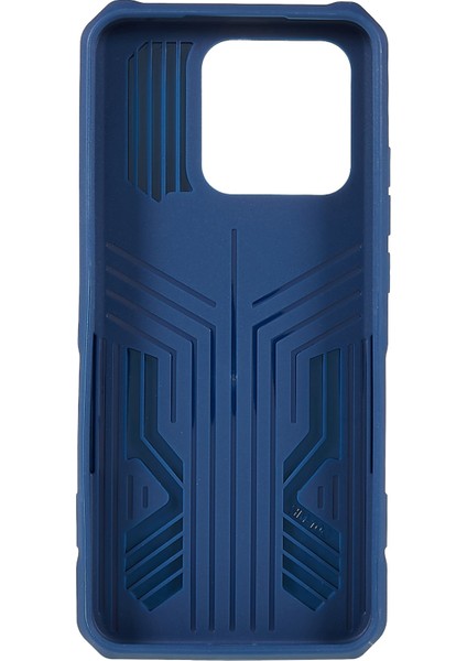 Xiaomi Redmi Için Mechwarrior Projesi 10C Fall Anti-Fall Giyim Dirençli Yumuşak Tpu Sabit Pc Sert Zırh Vaka Kabuğu Arka Klip Kickstand-Blue (Yurt Dışından)